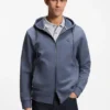 Hoodie i bomullsblandning med dragkedja och Double B-monogram