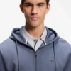 Hoodie i bomullsblandning med dragkedja och Double B-monogram