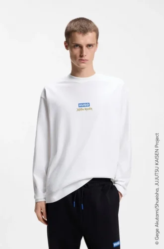 HUGO x Jujutsu Kaisen T-shirt med tryck av Yuji, Megumi och Kento