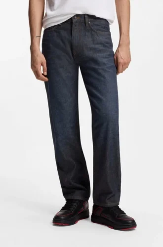 HUGO x RB-jeans i normal passform i blå denim