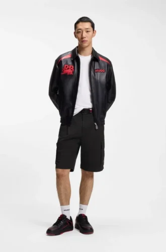 HUGO x RB-shorts i stretchbomull med tjurmotiv