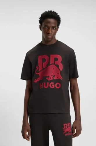 HUGO x RB T-shirt med tjurmotiv i bomull