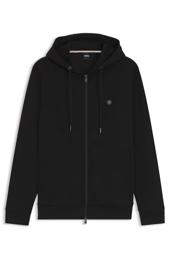Huvtröja i bomullsblandning med dragkedja och Double B-monogram Huvtröja i bomullsblandning med dragkedja och Double B-monogram