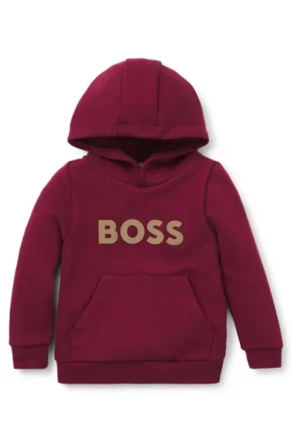 Huvtröja i fleece för barn med logodetalj