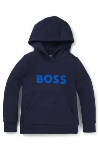 Huvtröja i fleece för barn med logodetalj