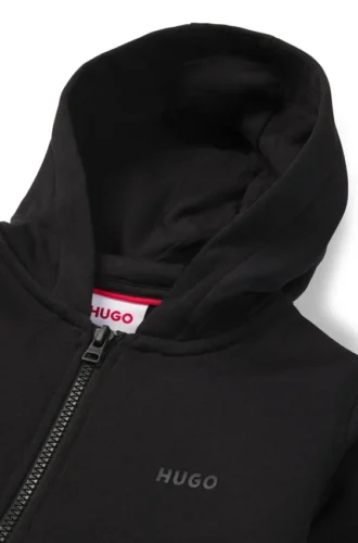Huvtröja med dragkedja och logotryck för barn