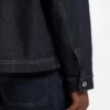 Indigo-denimjacka med kontrastkrage