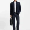 Indigo-färgade jeans med rak passform i stretchdenim Indigo-färgade jeans med rak passform i stretchdenim