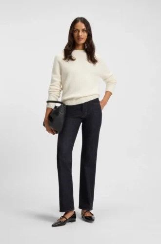 Indigo-färgade slim fit-jeans i stretchdenim