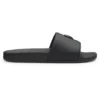 Italiensktillverkade sandaler med ovandel med staplade logotyper