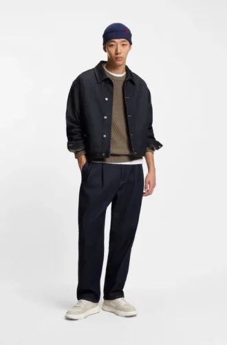 Jacka i regular fit i mörkblå denim