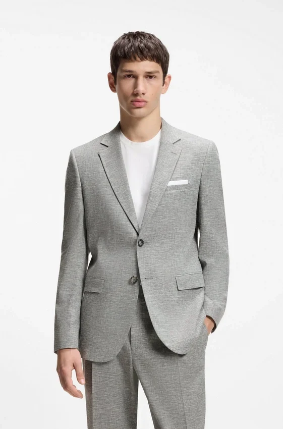 Jacka med extra smal passform i funktionsmässigt sharkskin Jacka med extra smal passform i funktionsmässigt sharkskin