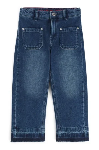 Jeans för barn i avslappnad passform i blå stretchdenim