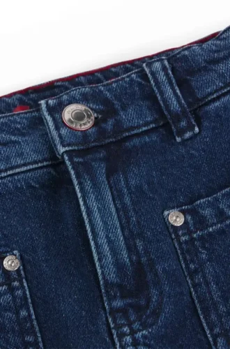 Jeans för barn i avslappnad passform i blå stretchdenim