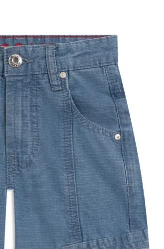 Jeans för barn i blå bomullsripstop