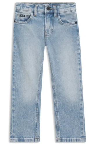 Jeans för barn i blå stretchdenim med normal passform