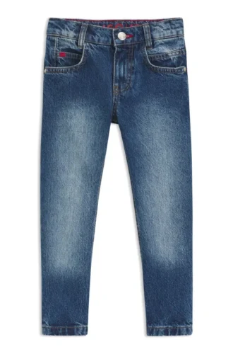 Jeans för barn i normal passform i blå denim