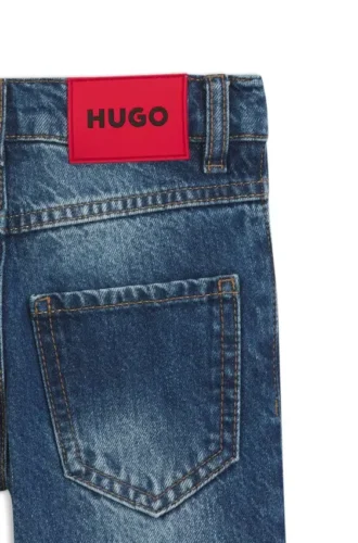 Jeans för barn i normal passform i blå denim