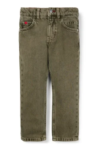 Jeans för barn i normal passform i gröntonad denim