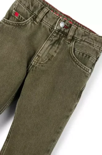 Jeans för barn i normal passform i gröntonad denim