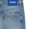 Jeans med baggy-passform i blå slitna denim