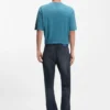 Jeans med normal passform i mörkblå denim