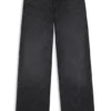 Jeans med vida ben i kristallprydd denim