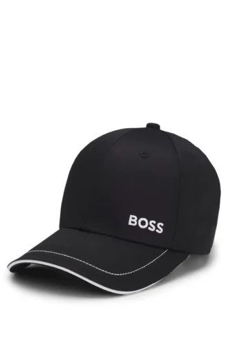 Kepsar i bomullstwill med kontrastkant och broderat logo