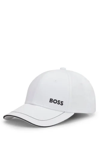 Kepsar i bomullstwill med kontrastkant och broderat logo