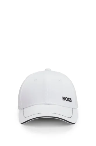 Kepsar i bomullstwill med kontrastkant och broderat logo