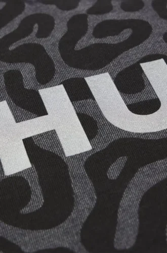 Kids’ leopardmönstrad bomullst-shirt med glansigt logo