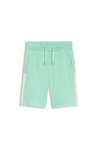 Kids’ shorts med logotyp i fleece av bomullsblandning