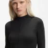 Klänning med hög hals i stretchjersey