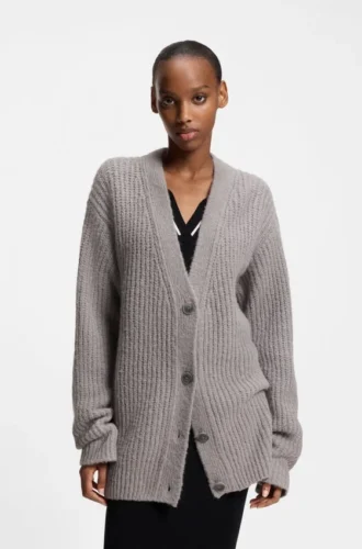 Kofta med broderad logotyp i oversized-passform