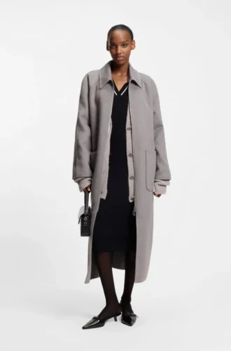 Kofta med broderad logotyp i oversized-passform
