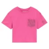 Kort T-shirt för barn med kontrastfärgad ficka
