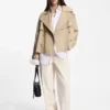 Kort trenchcoat i bomull och linne