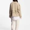 Kort trenchcoat i bomull och linne