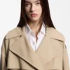 Kort trenchcoat i bomull och linne