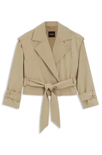 Kort trenchcoat med bälte