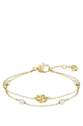 Lagerarmband i guldton med Double B-monogram