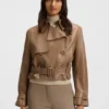 Läderjacka i trenchcoat-stil