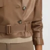 Läderjacka i trenchcoat-stil
