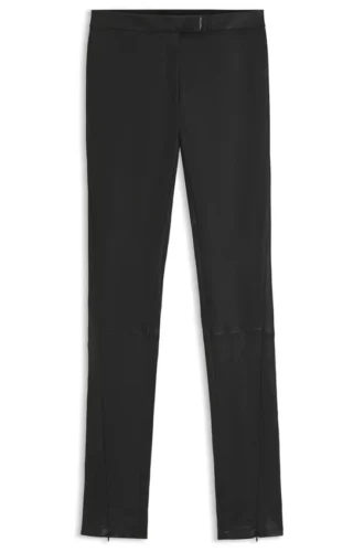 Läderleggings med logotyp och hake