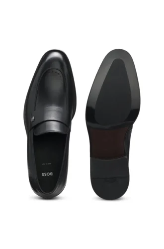 Läderloafers med Double B-monogram