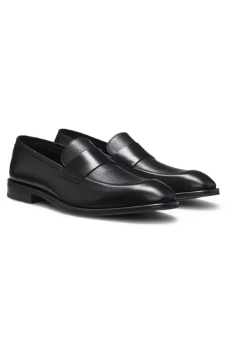 Läderloafers med slät penny-kant