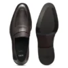 Läderloafers med slät penny-kant