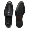Läderloafers med slät penny-kant