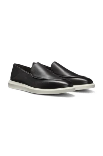 Läderloafers med yttersula i gummi