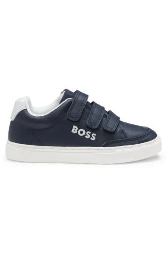 Lädersneakers för barn med logotryck